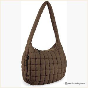 Quilted Puffer Tote Hobo Crossbody Shoulder Bag Lightweight Nylon Large Capacity